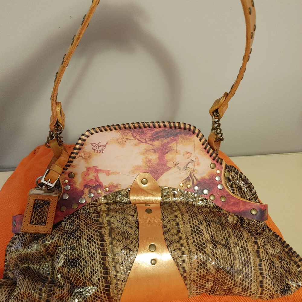 Vintage Sharif 1828 handpainted shoulder bag. - Picture 2 of 7